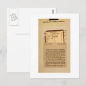 Postale Carte de date d'échéance de la bibliothèque et tim (Devant / Derrière)