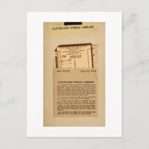 Postale Carte de date d'échéance de la bibliothèque et tim