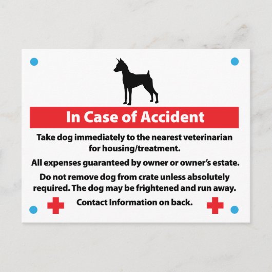 Postale Carte de débit de chien en Coque d'urgence (Devant)