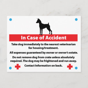 Postale Carte de débit de chien en Coque d'urgence