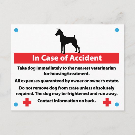 Postale Carte de débit de chien en Coque d'urgence (Devant)