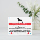 Postale Carte de débit de chien en Coque d'urgence : Dober (Debout devant)