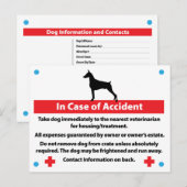 Postale Carte de débit de chien en Coque d'urgence : Dober (Devant / Derrière)