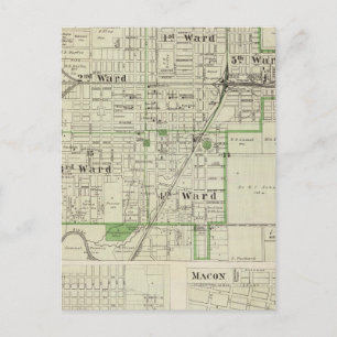 Postale Carte de Decatur City, Sullivan et Macon