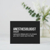 Postale Carte de définition d'anesthésiste Witty (Debout devant)