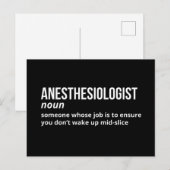 Postale Carte de définition d'anesthésiste Witty (Devant / Derrière)