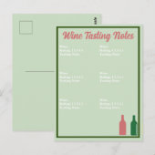 Postale Carte de dégustation de vin (Devant / Derrière)