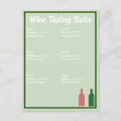 Postale Carte de dégustation de vin (Devant)