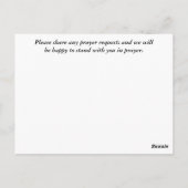 Postale Carte de demande de prière de tournesol (Dos)