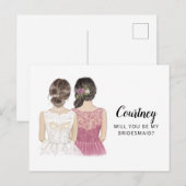 Postale Carte de demande de témoin de mariage (Devant / Derrière)