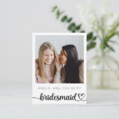 Postale Carte de demande demoiselle d'honneur avec photo e (Debout devant)