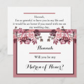 Postale Carte de demande d'honneur Dusty Rose Bourgogne (Devant / Derrière)