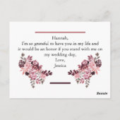 Postale Carte de demande d'honneur Dusty Rose Bourgogne (Dos)