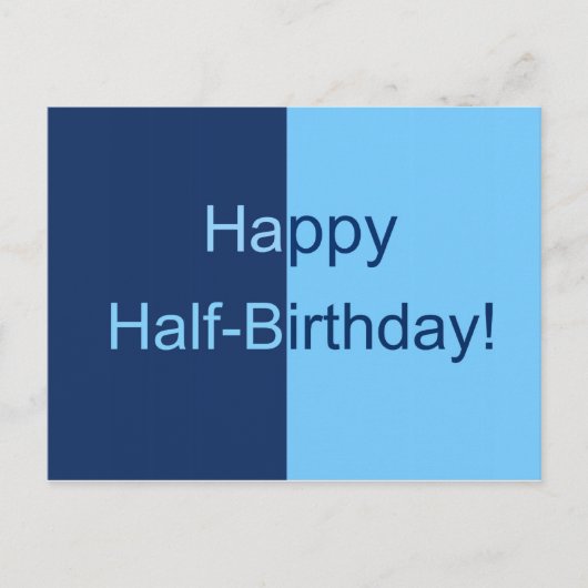 Postale Carte de demi-anniversaire (Devant)