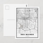 Postale Carte de Des Moines (Devant / Derrière)