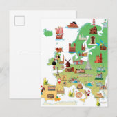 Postale Carte de dessin animé Europe (Devant / Derrière)