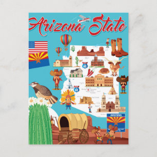 Postale Carte de dessin de l'Arizona