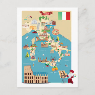 Postale Carte de dessin de l'Italie