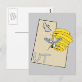 Postale Carte de dessin de l'Utah UT avec dessin animé de  (Devant / Derrière)