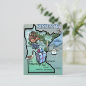 Postale Carte de dessin du Minnesota (Debout devant)