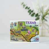 Postale Carte de dessin du TEXAS (Debout devant)