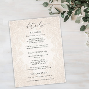 Postale Carte de détails de mariage baroque vintage