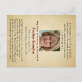 Postale Carte de deuil catholique du Christ Consolation (Dos)