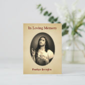 Postale Carte de deuil catholique du Christ Consolation (Debout devant)