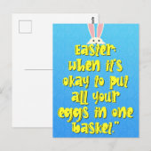 Postale Carte de devis amusante pour Pâques (Devant / Derrière)