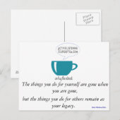 Postale Carte de devis Inspiration | 7 Tasses De Thé (#2) (Devant / Derrière)