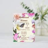 Postale Carte de dîner de répétition Fleurs & Papillon (Debout devant)