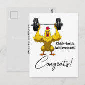 Postale Carte de diplôme en chik-Tastic, Mème de coq amusa (Devant / Derrière)