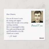 Postale Carte de don de 10 $ (Dos)