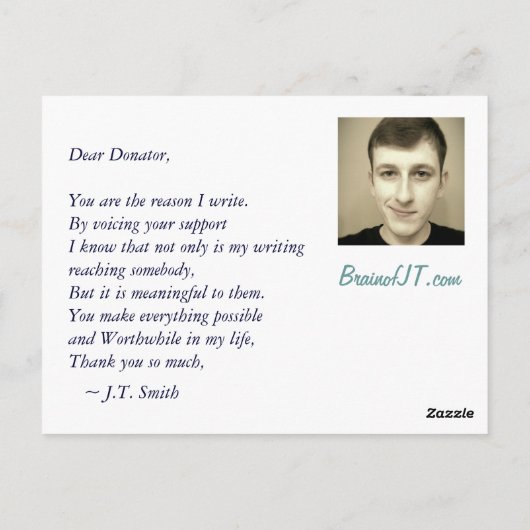 Postale Carte de don de 10 $ (Dos)