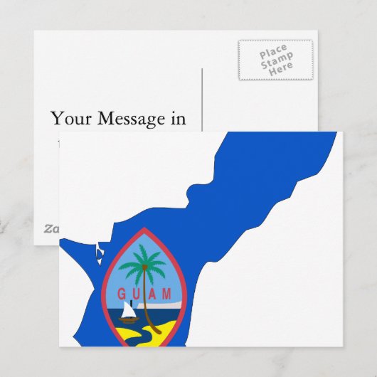 Postale Carte de drapeau de Guam (Devant / Derrière)