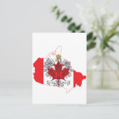 Postale Carte de drapeau de la Pologne Canada (Debout devant)