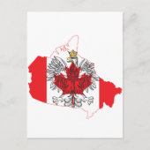 Postale Carte de drapeau de la Pologne Canada (Devant)