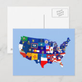 Postale carte de drapeau de république des Etats-Unis (Devant / Derrière)