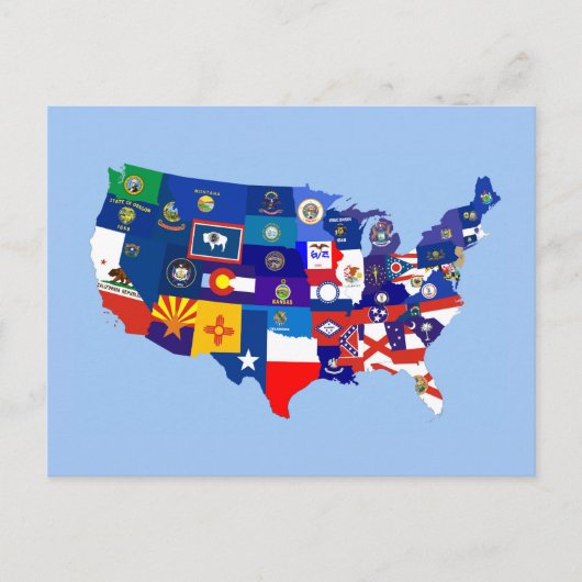 Postale carte de drapeau de république des Etats-Unis (Devant)
