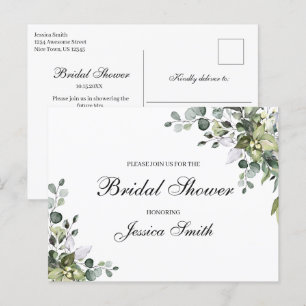 Postale Carte de faire-part de Baby Shower au Eucalyptus