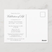 Postale Carte de faire-part de célébration de vie avec pho (Dos)