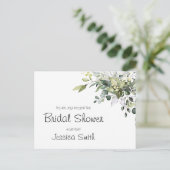 Postale Carte de faire-part de douche nuptiale Eucalyptus (Debout devant)