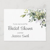 Postale Carte de faire-part de douche nuptiale Eucalyptus (Devant)