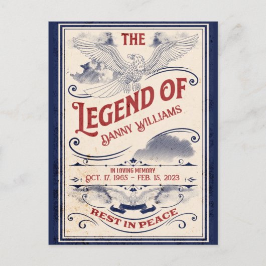 Postale Carte de faire-part de funérailles pour un vétéran (Devant)