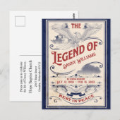 Postale Carte de faire-part de funérailles pour vétéran mé (Devant / Derrière)