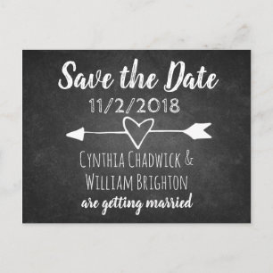 Postale Carte de faire-part de mariage en typographie de t