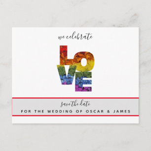 Postale Carte de faire-part de mariage homosexuel LOVE
