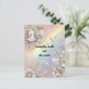 Postale Carte de faire-part de mariage pour couple romanti