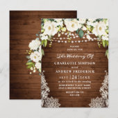 Postale Carte de Faire-part de mariage Rustique de dentell (Devant / Derrière)