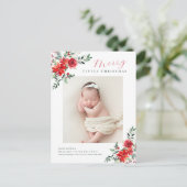 Postale carte de faire-part de naissance de vacances de no (Debout devant)